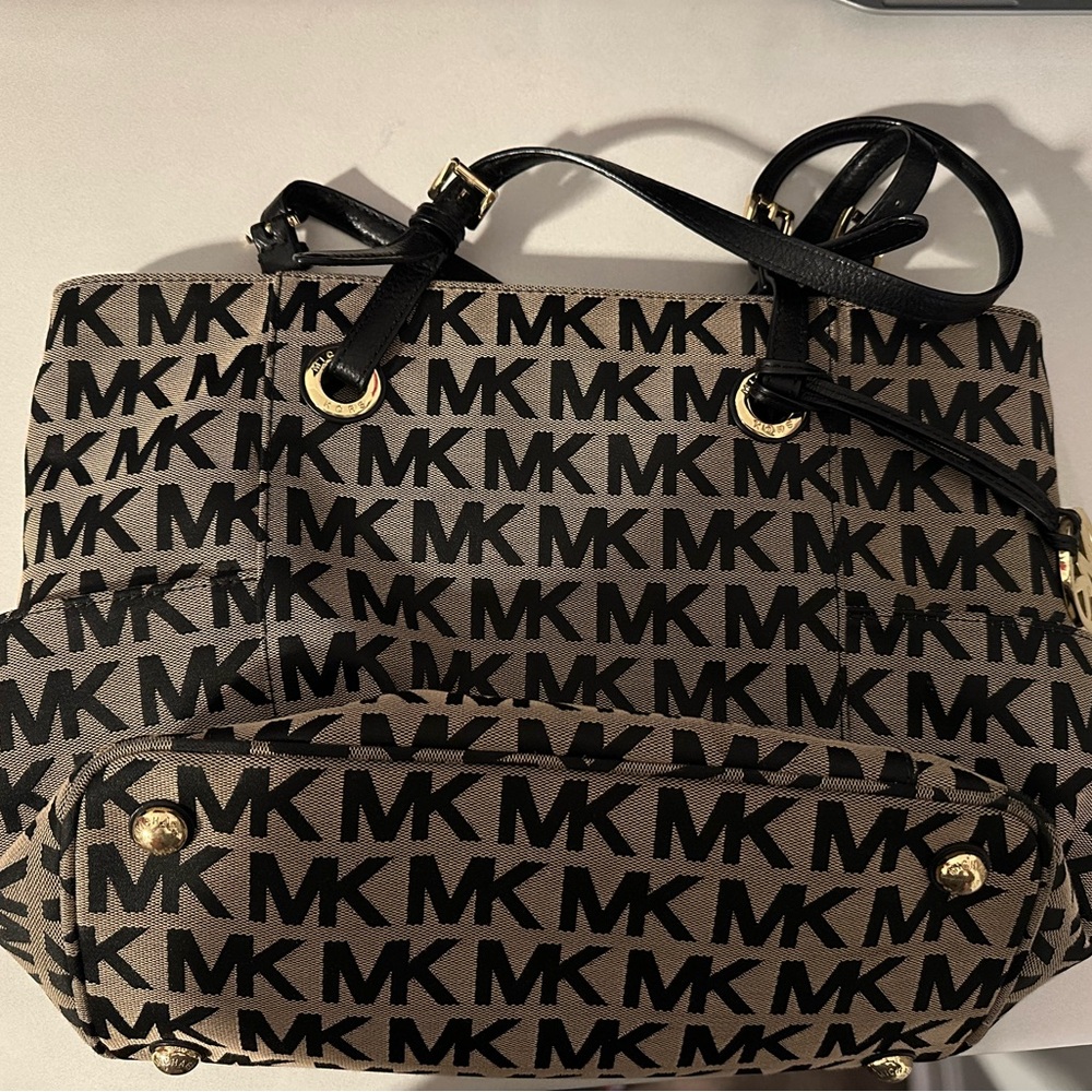 Michael Kors Black and Brown Logo Tote
